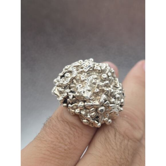 VINTAGE ISRAEL STERLING SILVER 925 RING SIZE 8.5 - Picture 3 of 16